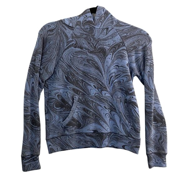 Athleta Other - ATHLETA GIRL In Your Element Pullover Hoodie Sz M Blue Marble Active 7-9